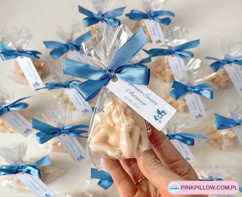 Świeczki Aniołki podziękowania dla Gości Komunia, Chrzest - Personalizowane