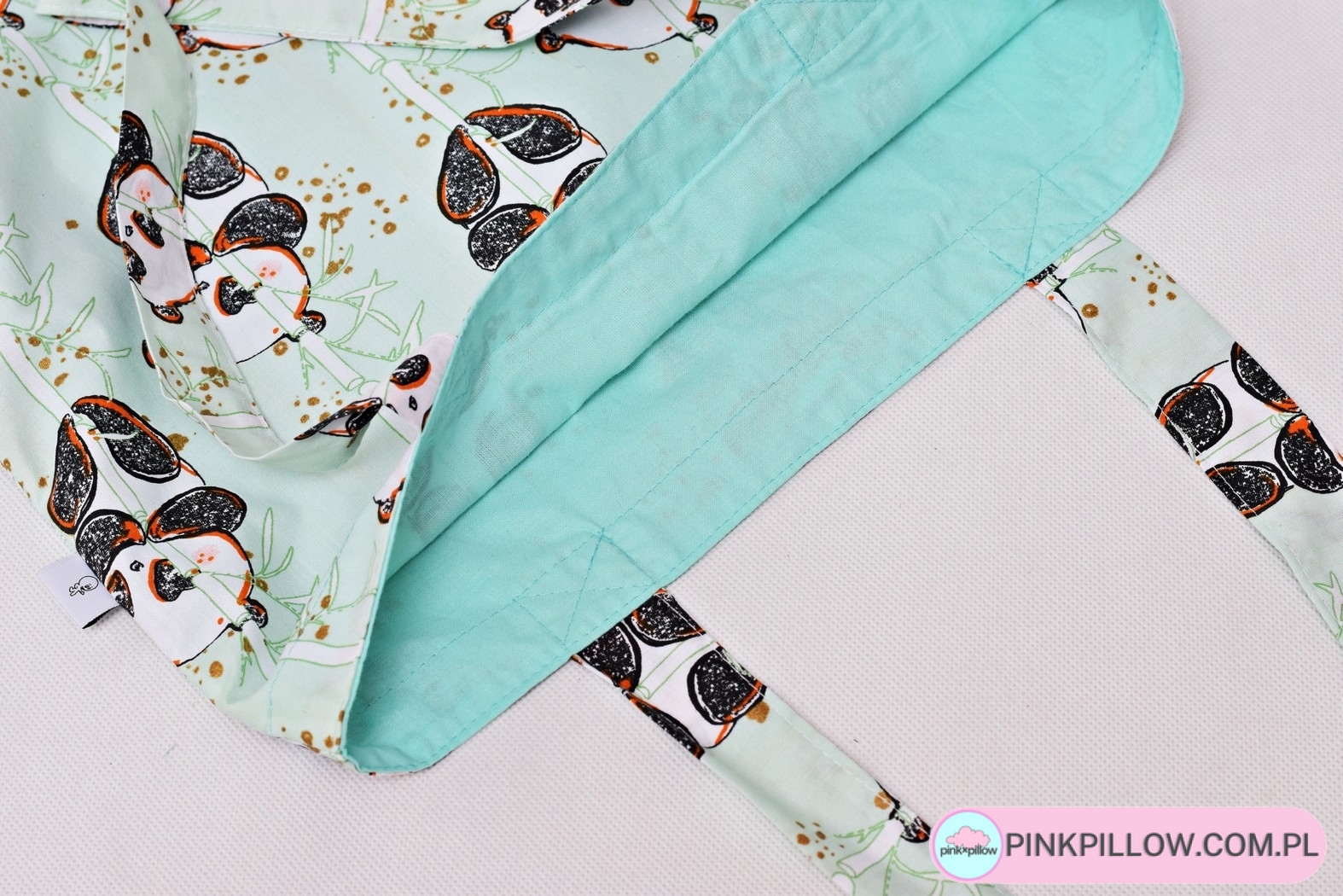 Torba na ramię w Pandy - Miętowa Podszewka