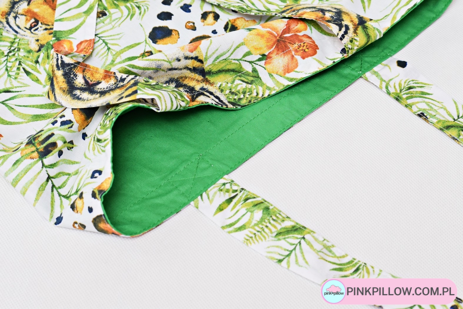 Torba zdobiona Tygrysami z Zieloną podszewką