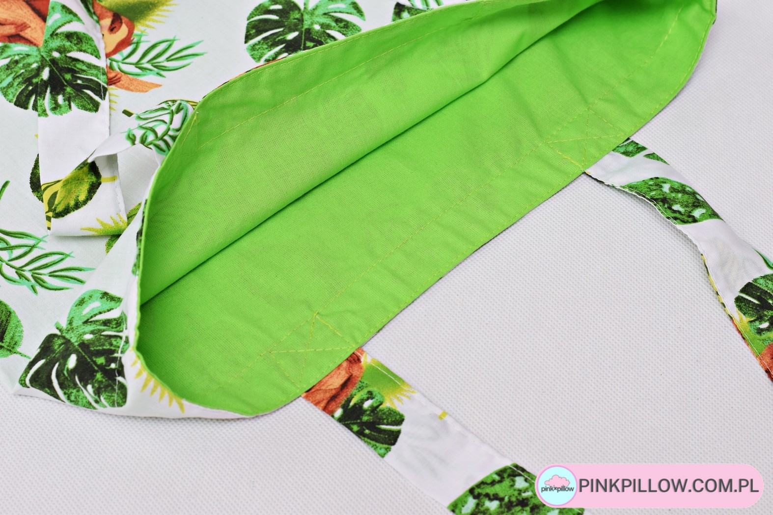 Torba na ramię - Wzór Leniwce - Podszycie wewnątrz Zielone