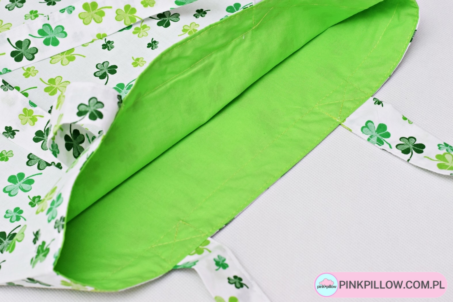 Torba na zakupy - Wzór Koniczyna z Zieloną podszewką