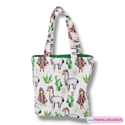 Torba dla Dziewczynki na ramię - Wzór Alpaki i Kaktusy