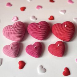 Świeca Serce 3D - Zestaw - Różne Kolory