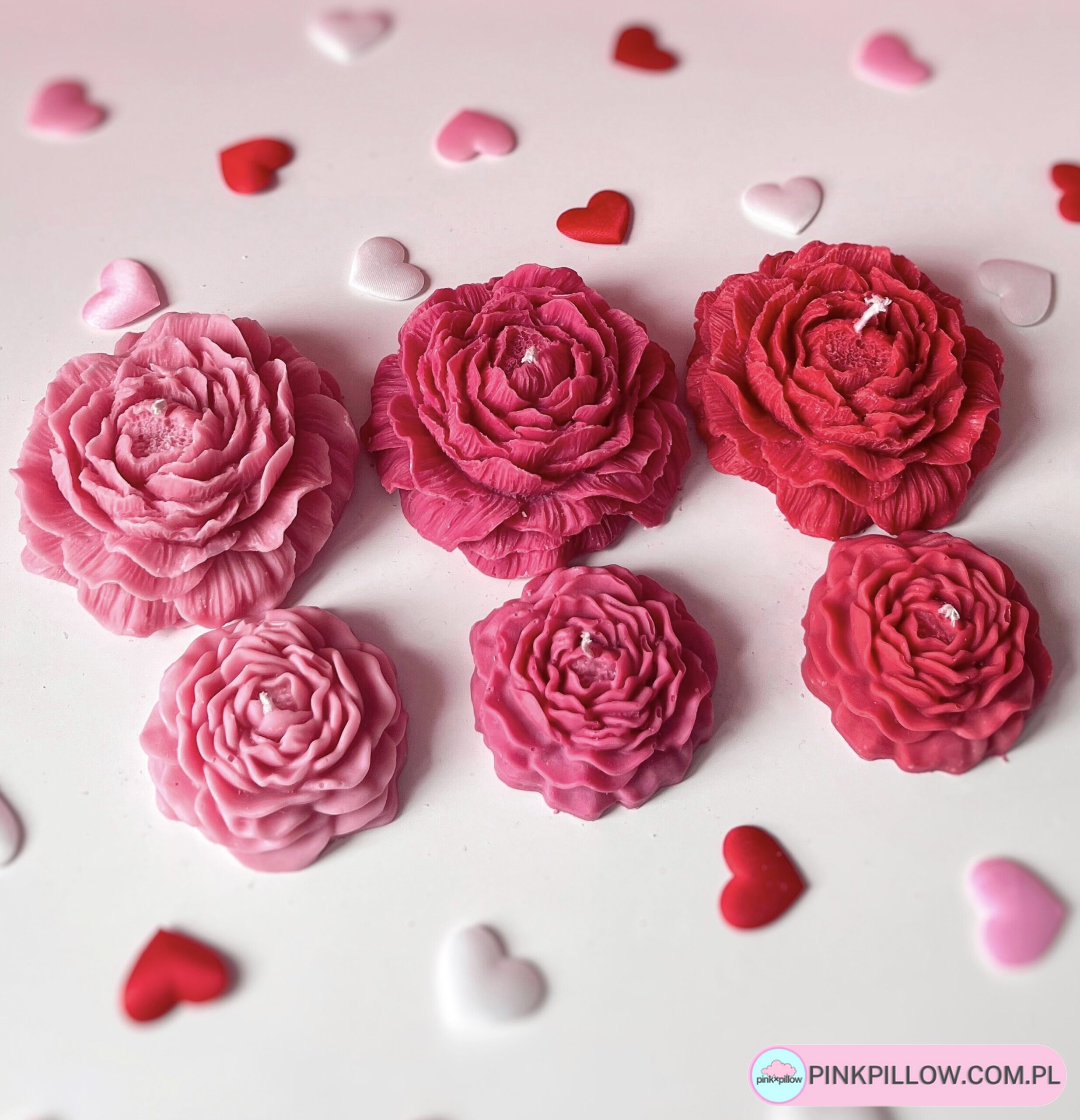 Zestaw Świeczki w kształcie Kwiatów Piwonie 2 szt. - Różne Kolory