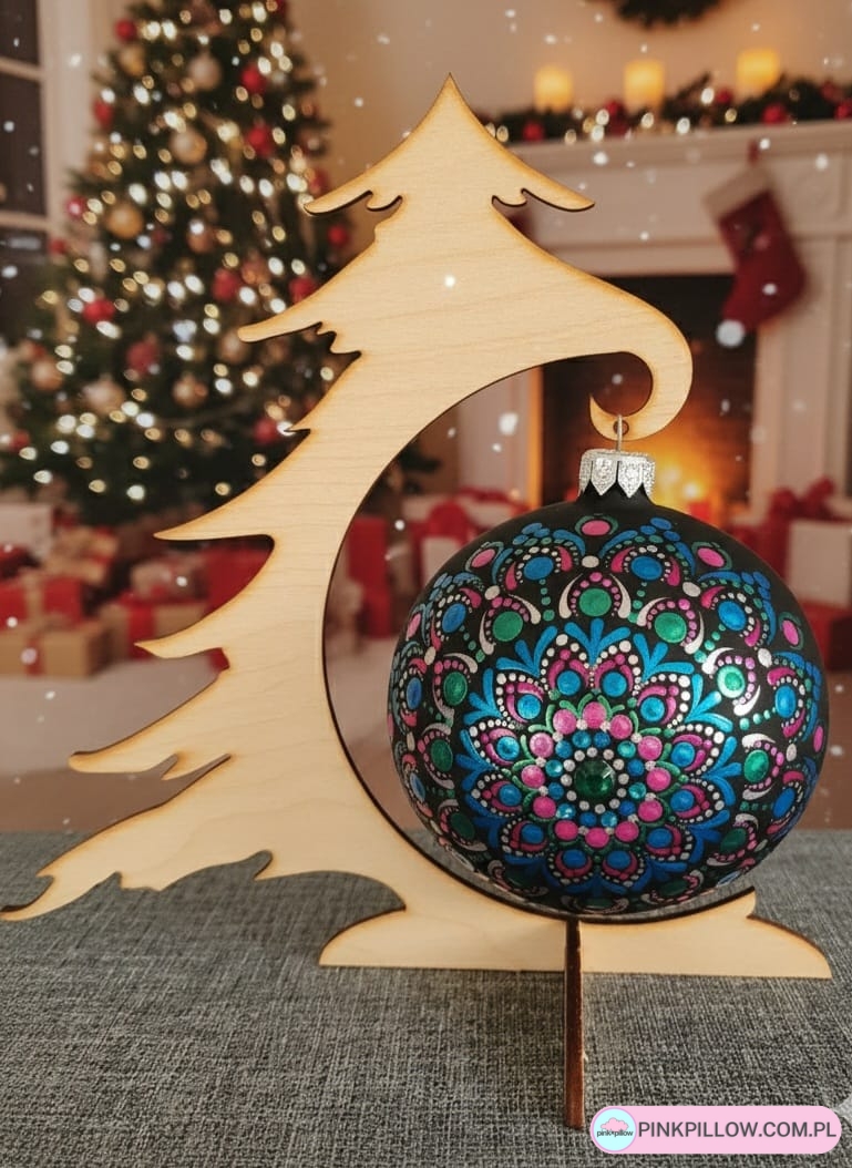 Bombka na Choinkę ręcznie robiona 10 cm - Wzór Mandala