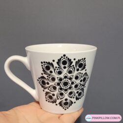 Elegancki Kubek dla mężczyzny 230 ml - Czarna Mandala