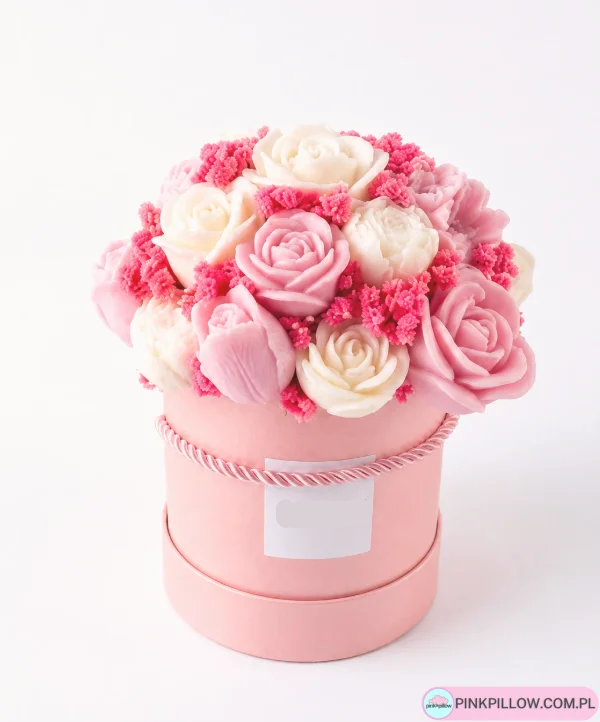 Woskowe Kwiaty Flower Box Różowy
