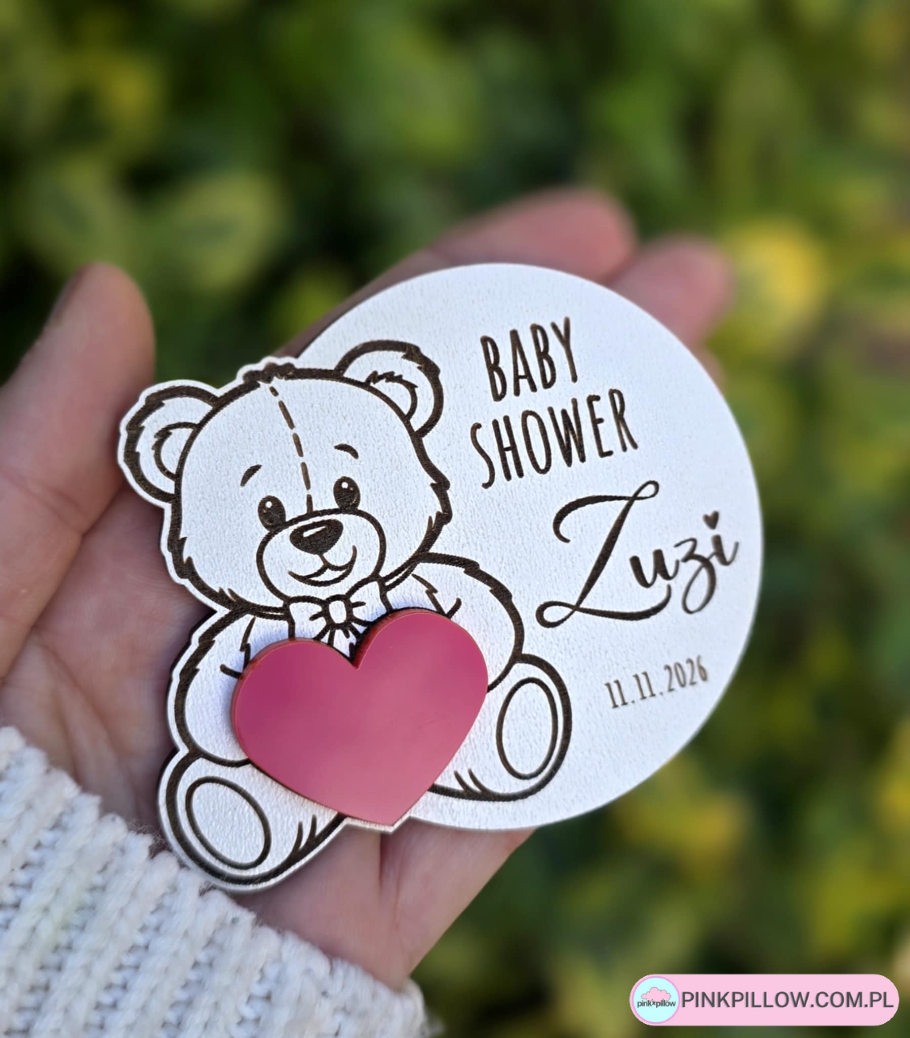 Podziękowania dla gości Magnes Miś z kolorowym Serduszkiem - obrazek 6