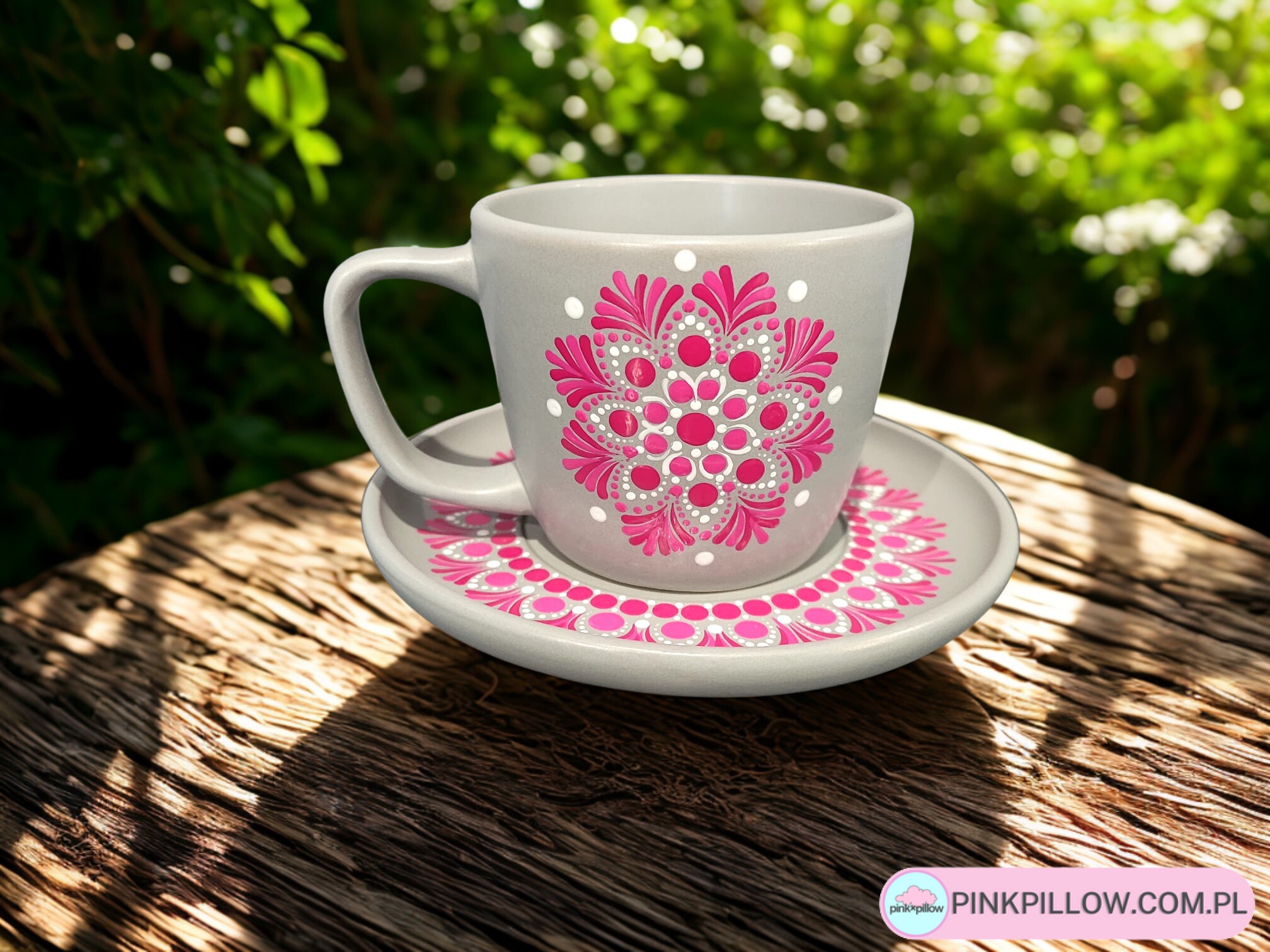 Filiżanka do Herbaty - Mandala w odcieniach Fuksji