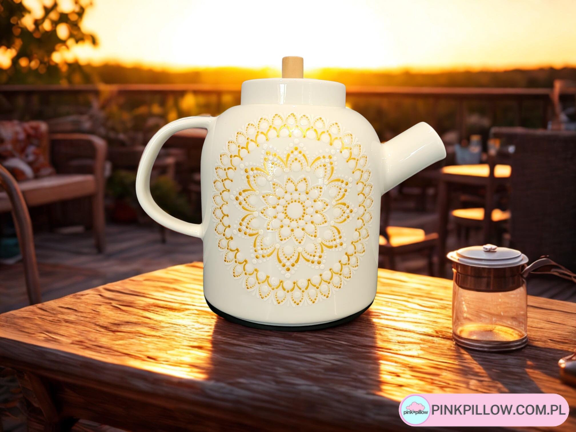 Dzbanek do herbaty zdobiony - Wzór Mandala
