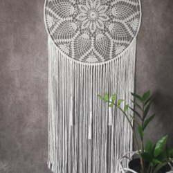 Łapacz snów Biały z Chwostami