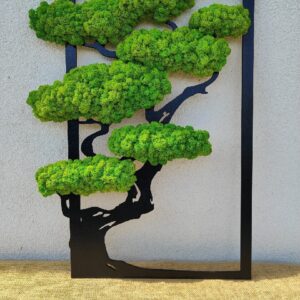 Drzewko Bonsai, Życia – Obraz z Mchu Chrobotek – Wymiary 70 cm x 50 cm