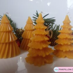 Komplet 4 Świeczki z wosku pszczelego Choinki