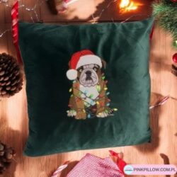 Poszewka Świąteczna z Buldogiem 40x40 cm