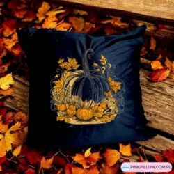 Poszewka Pumpkin na Czarnym welurowym tle