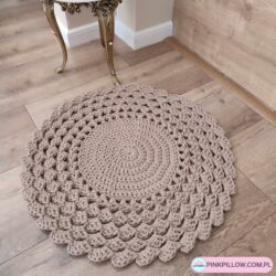 Dywan okrągły 70 cm - Kolor Beżowy