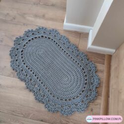 Dywan Owalny Szary 55x90 cm