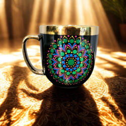 Kolorowy kubek w Mandalę - Ręcznie malowany
