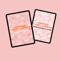 e-booki dotyczące świec sojowych i wosków zapachowch w formie flowerboxa