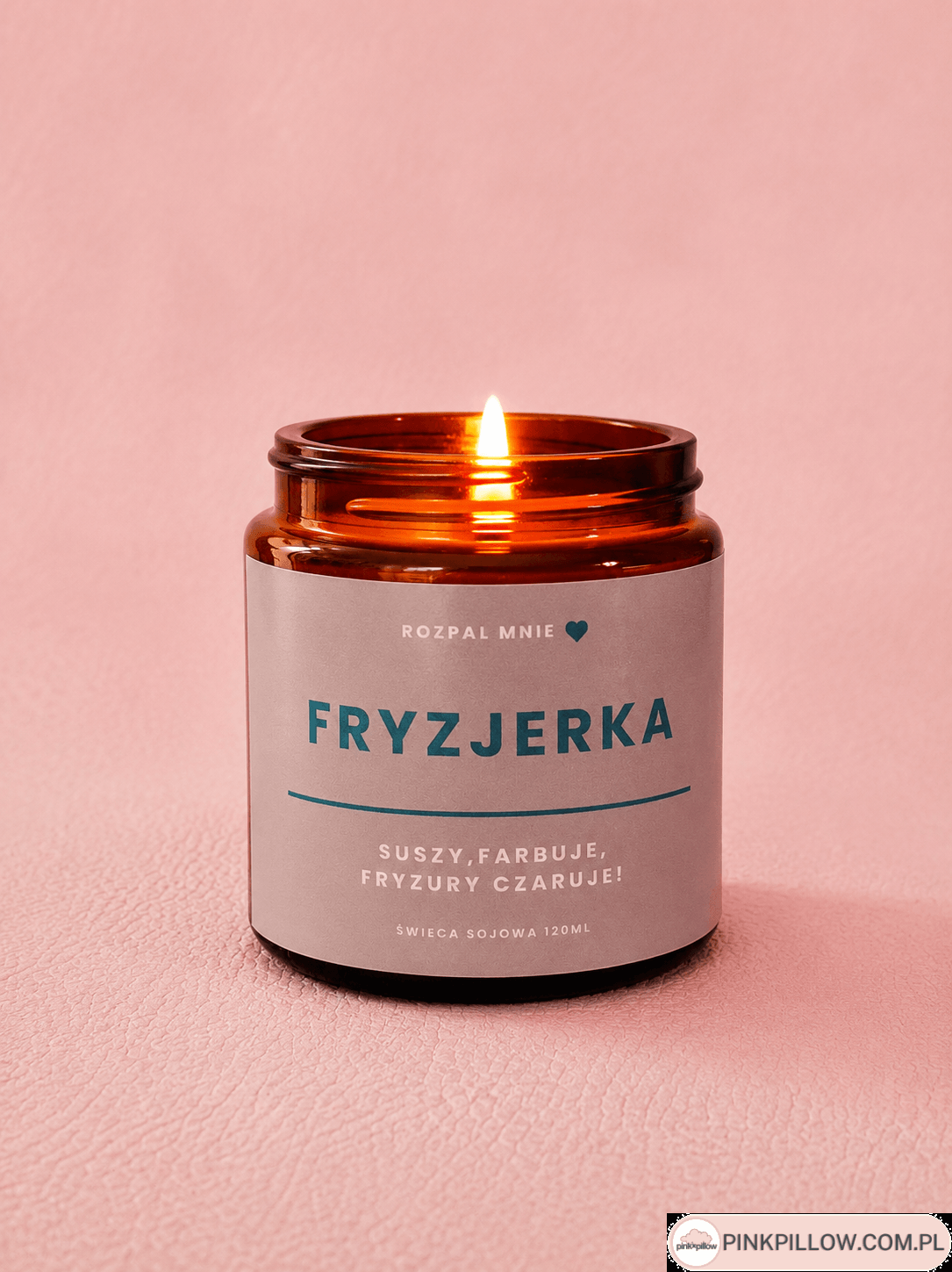 Świeca sojowa z napisem fryzjerka, prezent dla fryzjerki