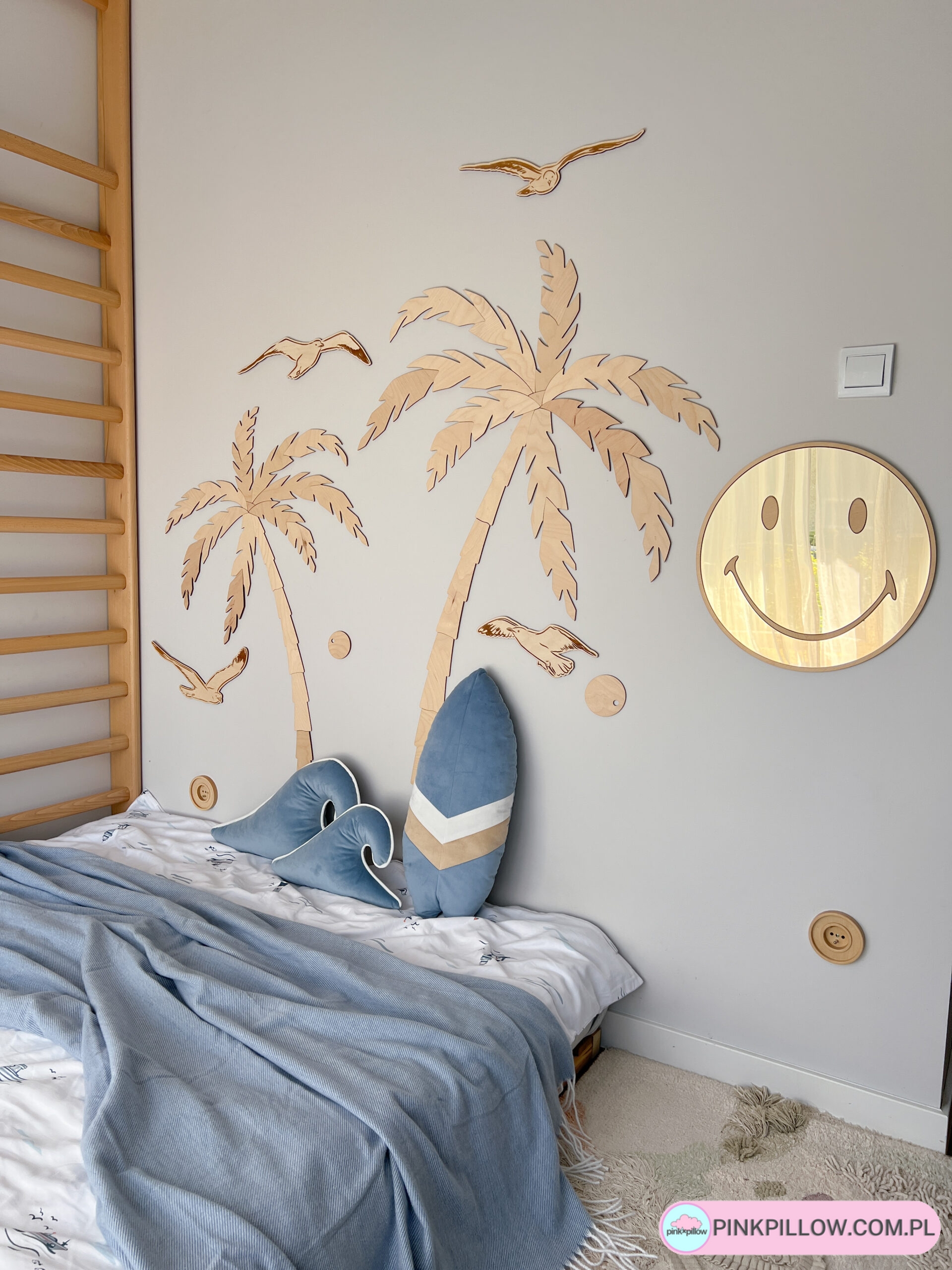 Poduszka Deska Surfingowa Dekoracyjna - Wzór Błękitny