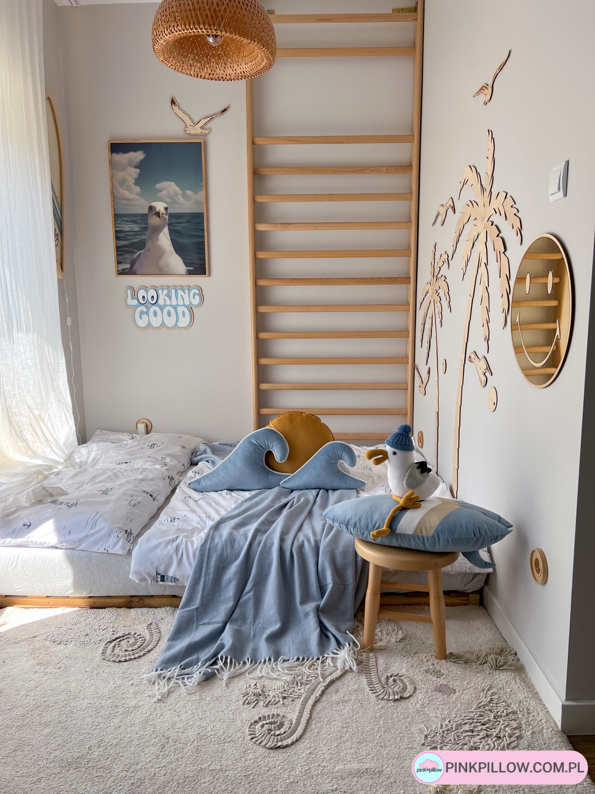 Poduszka Deska Surfingowa Dekoracyjna - Wzór Błękitny - obrazek 6