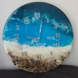 Zegar z żywicy Morski Motyw - Średnica 40/50 cm