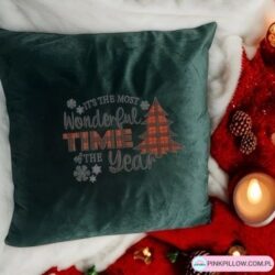 Poszewka Święta z napisem - Kolor Butelkowa zieleń