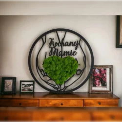 Prezent na Dzień Mamy "Serce z Chrobotkiem" - Średnica 40 cm