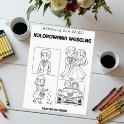 Kolorowanki Weselne PDF do Druku - Atrakcje dla Dzieci na Wesele