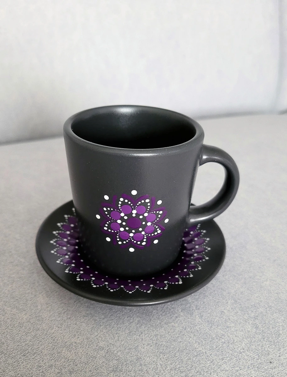 Kubek do Espresso 90 ml zdobiony ręcznie