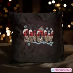 Świąteczna Poszewka haftowana "Let it snow" - Wymiary 40x40 cm