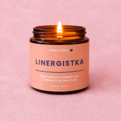 Linergistka świeca sojowa w brązowym szkle