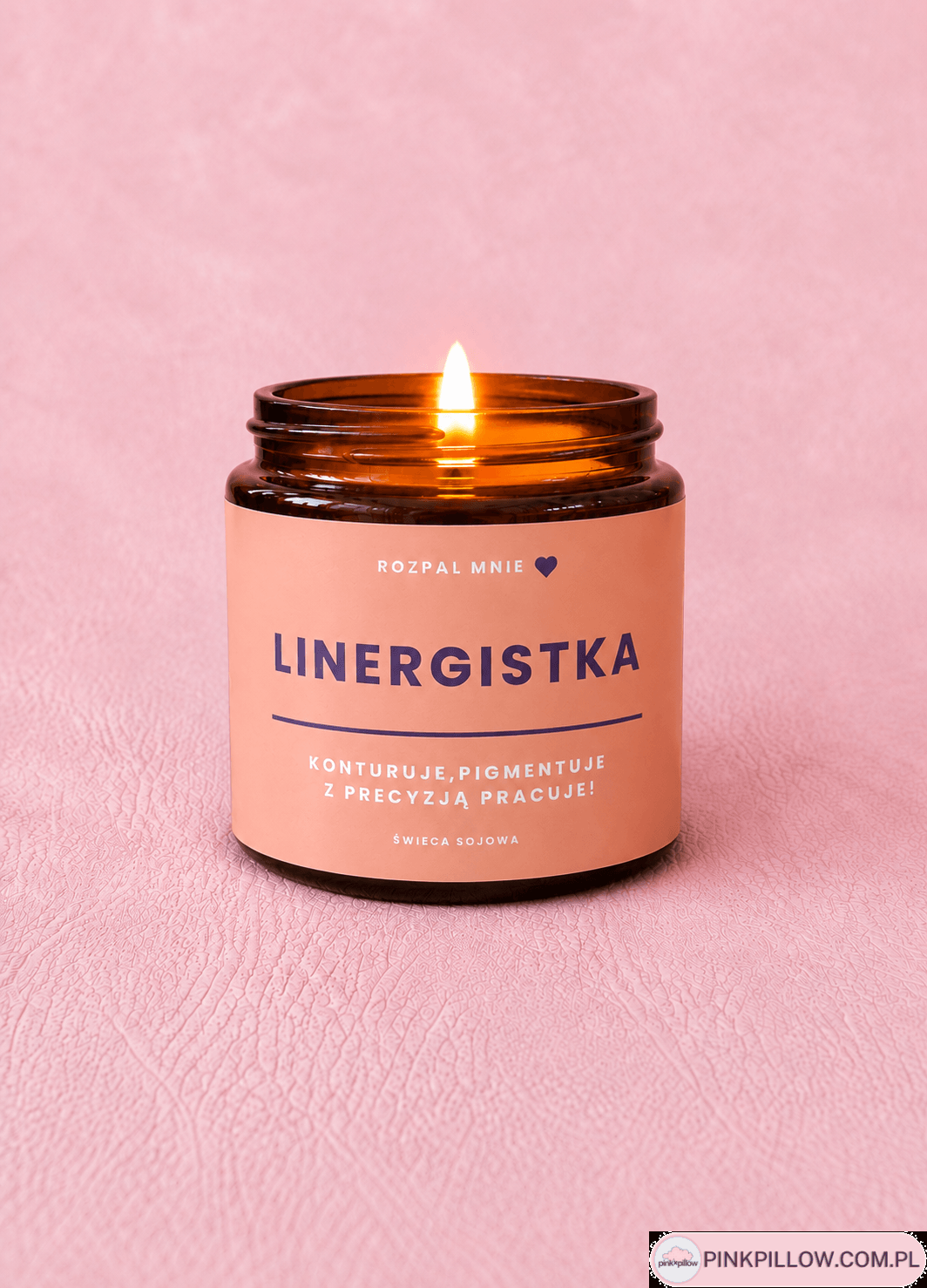 Linergistka świeca sojowa w brązowym szkle