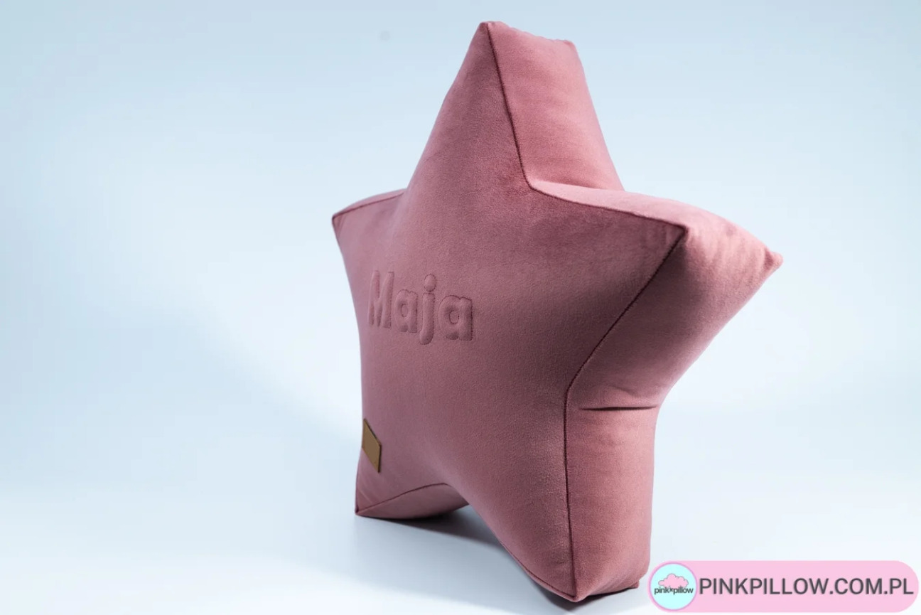 Poduszka Gwiazdka z Imieniem 3D wypukłym - Welurowa - Różne Kolory - obrazek 5