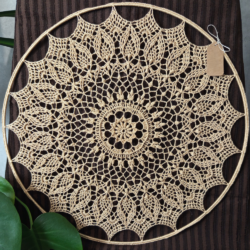 Mandala boho handmade 45 cm – elegancka dekoracja z naturalnych materiałów do nowoczesnych i przytulnych wnętrz