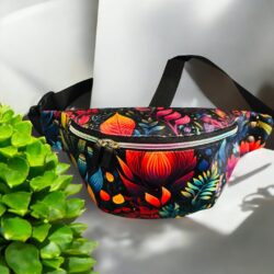 Nerka Damska Welurowa - Wzór Kolorowe Liście