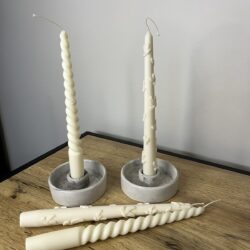 Świeca Kręcona długa 21 cm i Świeca stołowa Zdobiona Ptakami - Różne Kolory