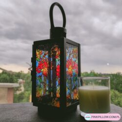 Latarenka na świeczkę Ręcznie Malowana "Magiczny ogród"