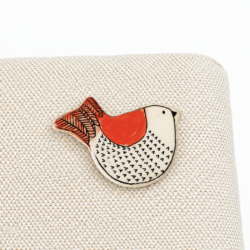 Broszka Pin "Czerwony Ptaszek"
