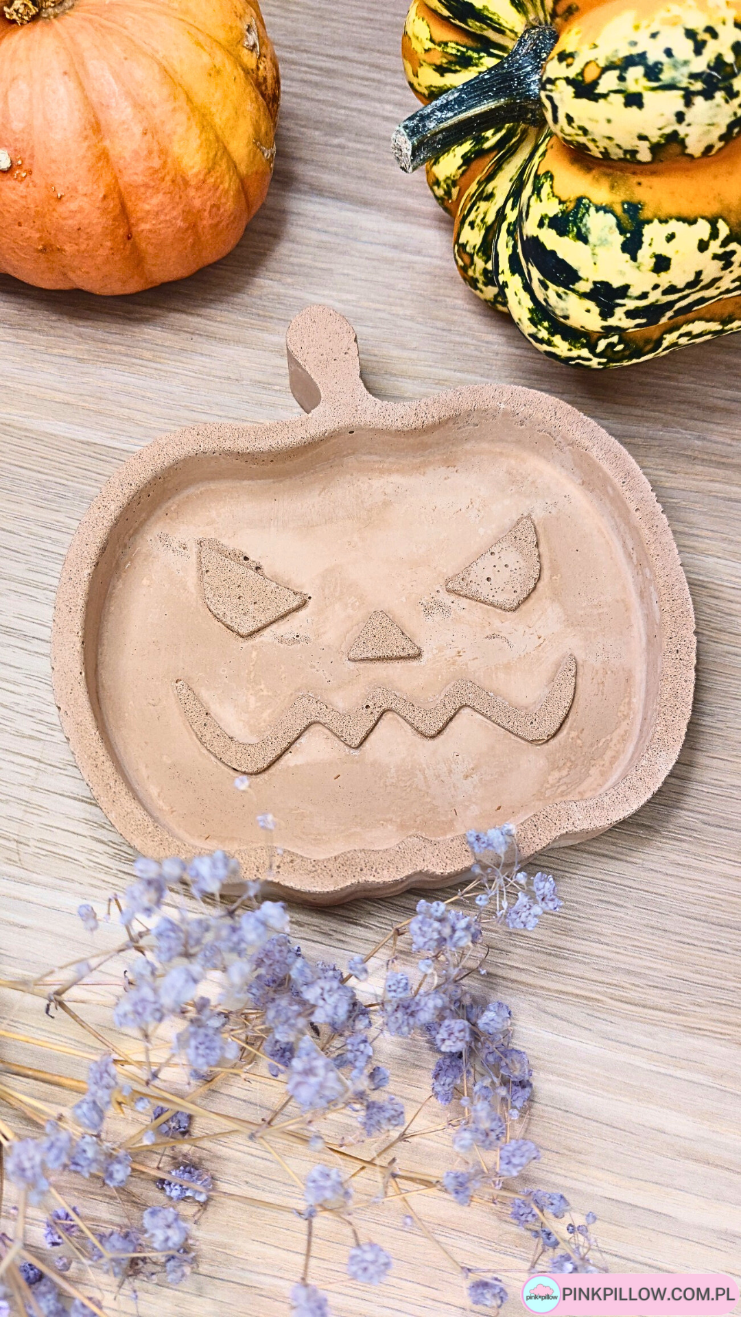 Betonowa podstawka Dynia – Jesienna dekoracja na Halloween
