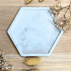 Betonowa Tacka pod świeczki Heksagon - Różne Kolory