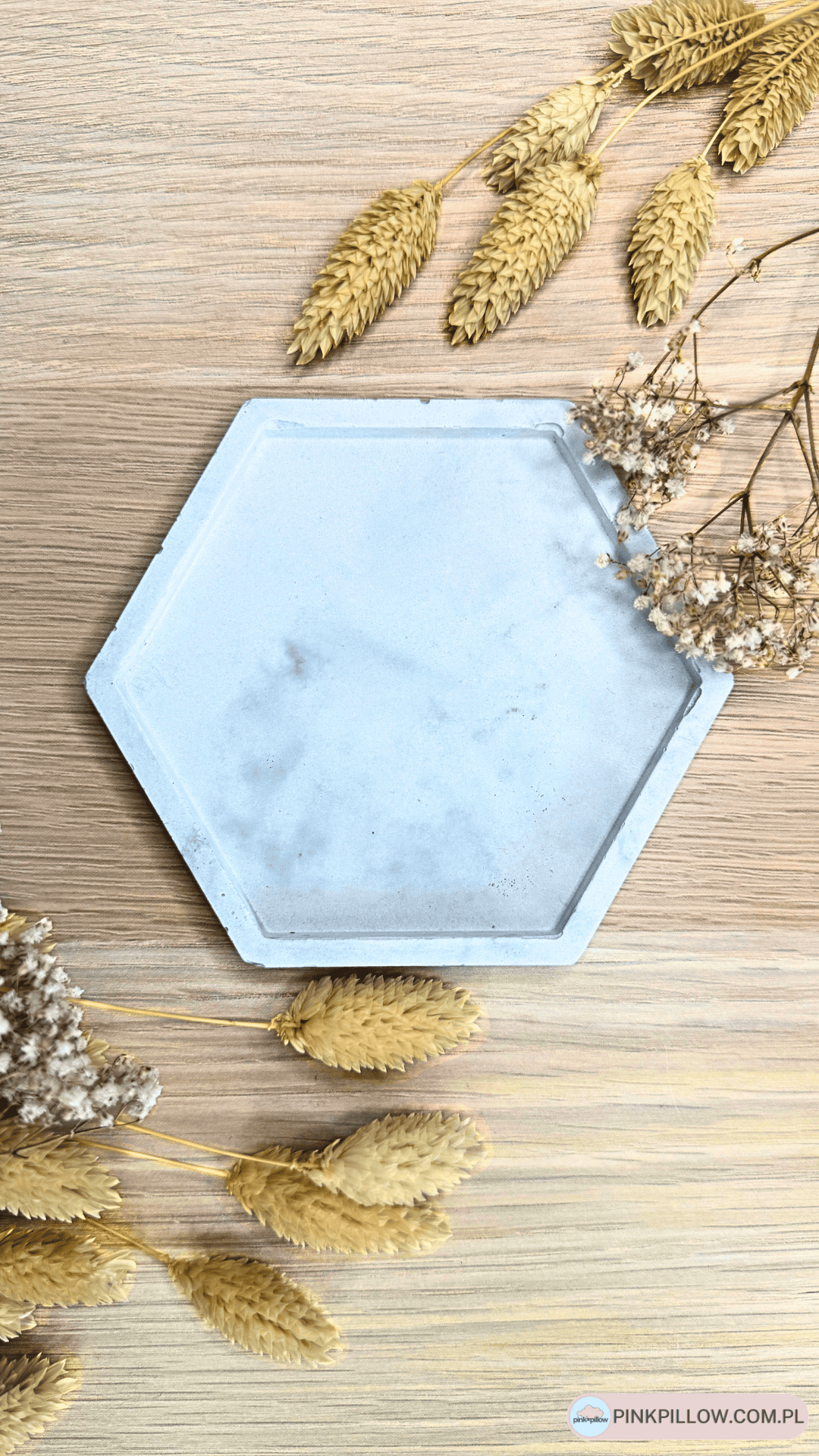 Betonowa Tacka pod świeczki Heksagon - Różne Kolory