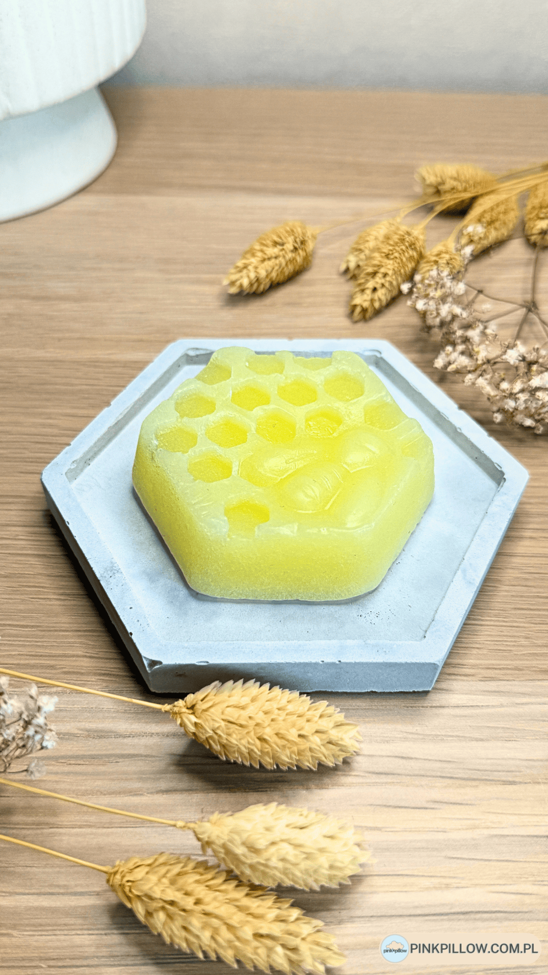 Betonowa Tacka pod świeczki Heksagon - Różne Kolory - obrazek 8