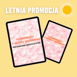 promocja na ebooki o świecach sojowych w formie flowerboxa