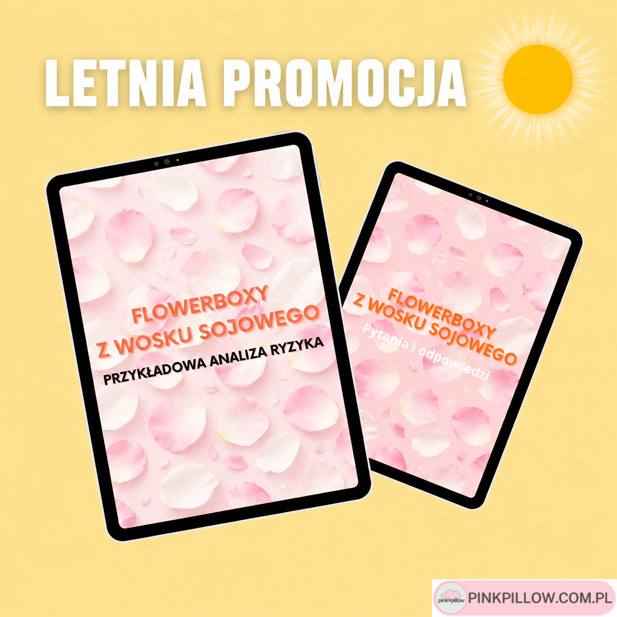 promocja na ebooki o świecach sojowych w formie flowerboxa