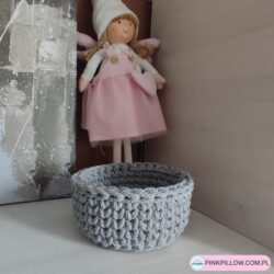 Koszyczek ze sznurka na szydełku - Wymiary 12x7 cm - Różne Kolory