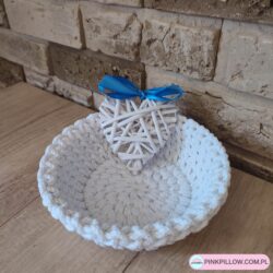 Koszyk Okrągły ze sznurka - Wymiary 12 cm x 7 cm - Różne Kolory