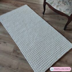 Dywan prostokątny ze sznurka – 75 cm x 140 cm – Kolor Ecru