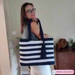 Torba ze sznurka bawełnianego 40x30cm - Różne Kolory